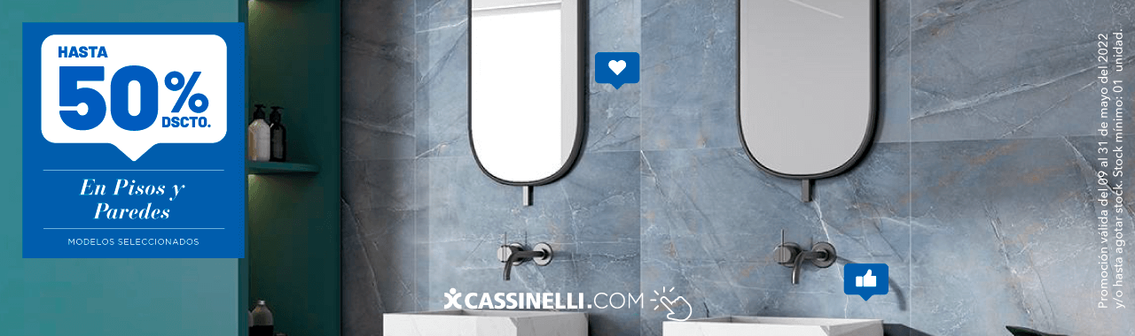Hasta 50% Dscto en pisos y paredes en Cassinelli.com