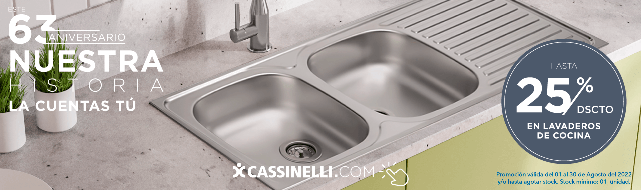 Hasta 25% Dscto en lavaderos en cocina en Cassinelli.com